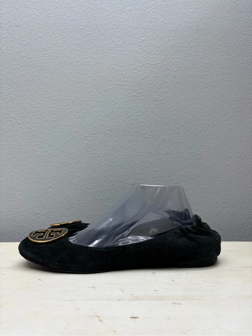 Tory Burch Black Suede Reva Flats Size 10.5